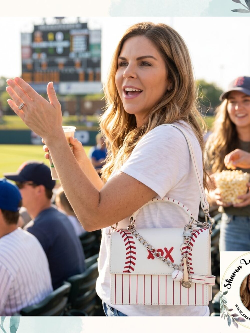 ⚾❤️✨ Betsey Johnson Baseball-Inspired Crossbody Bag – White & Red XOX Handbag
